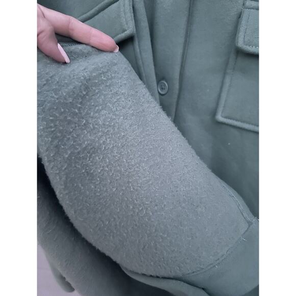 Revolve Tularosa Button Up Shirt Jacket Shacket Oversized Teal Fleece Lined Sz M - Picture 7 of 13